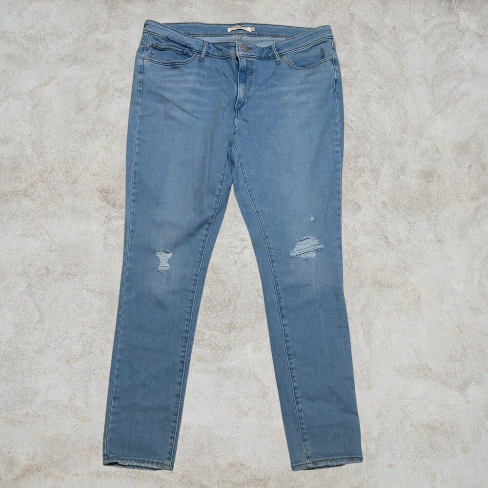 Levi's Light Blue Women's Distressed Skinny Jeans 711 Size 34